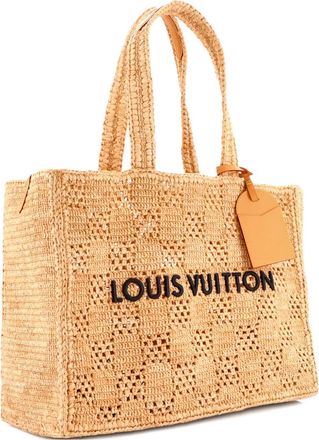 Louis Vuitton Borsa tote Summer Shopper con ricamo in rafia - Toni neutri
