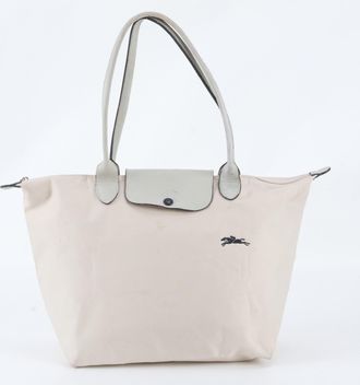 Longchamp Le Pliage Leather Nylon Handbag Shoulder Bag Tote Bag (Pre-Owned)