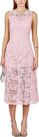 endless rose Rhinestone Lace Sleeveless Midi Dress in Light Pink at Nordstrom, Size X-Small