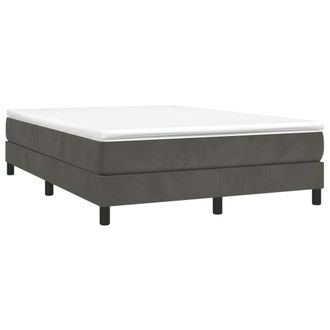 Berkfield Home Dense Box Spring Bed Frame Dark Grey 135x190 cm Double Velvet