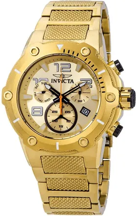 Invicta Speedway Chronograph Champagne Dial Gold Ion-plated Mens Watch 19529
