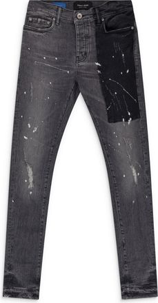 Purple Multicolor Colorblock Paint Splatter P001 Jeans