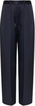 Victoria Beckham Cecilia Trouser - Dames - Straight fit broeken - Blauw - S - Satijn - Broeken