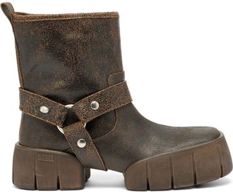 Diesel Ankle Boots With Distressed Leather