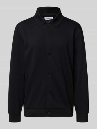 Lindbergh Lindbergh Sweatjacke mit Kentkragen in Black, Größe XXXL