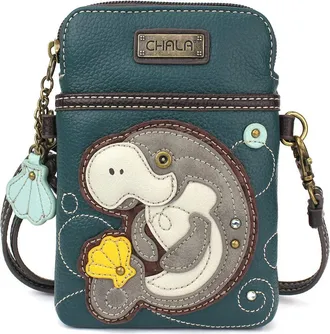 Chala Crossbody Cell Phone Purse-Women Canvas Multicolor Handbag with Adjustable Strap - Manatee - turquoise, Manatee - Turquoise, One Size, Cellphone Cross
