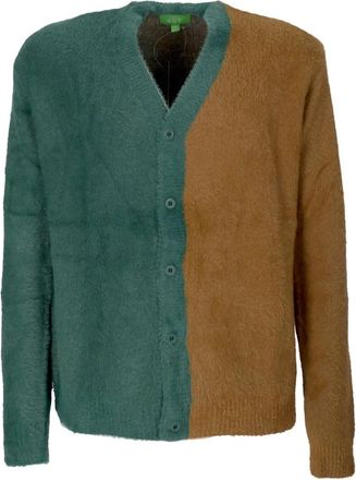 HUF Zachte Bruine Cardigan Sweater Knoopsluiting - Heren - Vesten - Veelkleurig - M - Nylon - Truien & Vesten