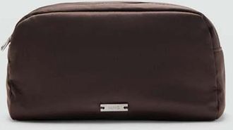 Mango Necessaire raso doppia tasca cioccolato - Donna - Taglia unica - MANGO