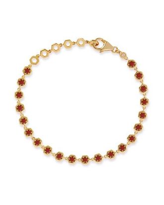 Astley Clarke Gold Deco Red Garnet & Red Sapphire Tennis Bracelet at Nordstrom, Size 7.25
