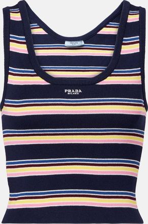 Prada Tank top in cotone a righe