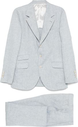 Brunello Cucinelli Light Grey Linen Single-breasted Suit