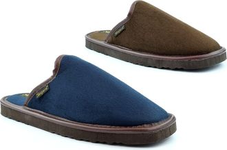 Generic Mens Slip On Slippers Size 6 Boys Slipper Size 6 Lightweight Slippers Mens Lightweight Slipper Slip On Sizes 6-12 Navy/Brown 7 UK