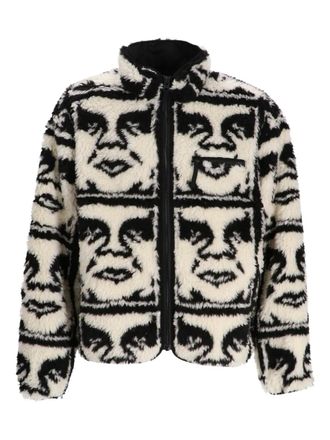 Obey patterned zip jacket - men - Polyester - S - White