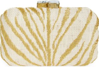 Pamela Munson Le Zoo Raffia Clutch in Gold at Nordstrom