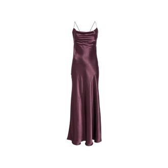 Pinko Farro Dress - Dames - Avondkleed - Paars - L - Satijn - Kleedjes