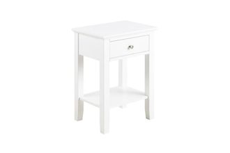 Hellin Mesita de noche linnea 1 caj&oacute;n 1 estante color blanco