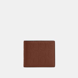 Coach Mens 3-In-1 Wallet In Signature Leather - Dark Brown - One Size