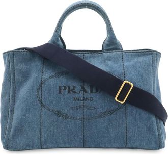Prada Blue Denim Handbag Shoulder Bag Tote Bag (Pre-Owned)