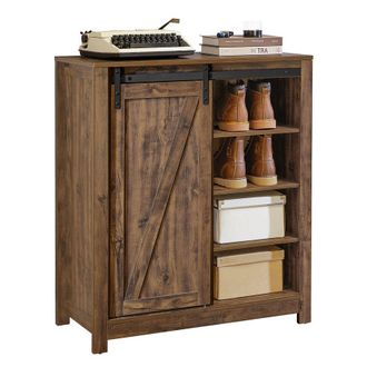 SoBuy Aparador Recibidor Con Puerta Corrediza De Granero, Compartimento Abierto Armario De Almacenamiento 80 X 92 X 35 Cm Fsb59-n Sobuy Es