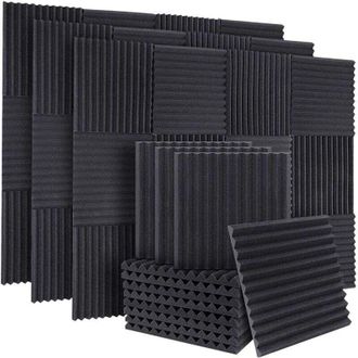 OEM 50 Paneles De Espuma Insonorizante, Cu&ntilde;as De Aislamiento Ac&uacute;stico Para Paredes Y Techos De Estudio, 1x12x12 Pulgadas -crezuo