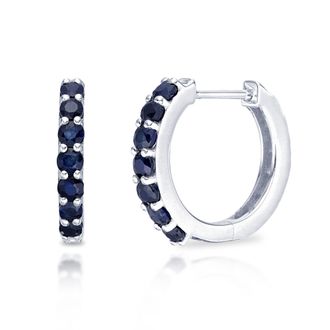MAX + STONE 10k Yellow or White Gold 12MM Small Natural Gemstone Huggie Hoop Earrings