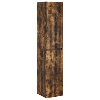 vidaXL Mueble De Ba&ntilde;o Montado En La Pared Roble Ahumado Vidaxl