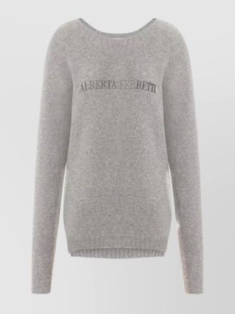 Alberta Ferretti crew neck long sleeve ribbed knitwear