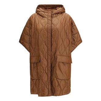 Woolrich Gewatteerde Cape in Urban Light Nylon - Dames - Jassen - Bruin - Maat: S/M Nylon