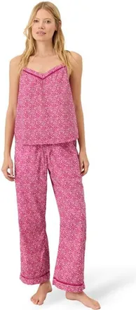 Pact Organic Cotton Breezy Sleep Cami in Block Print Pink at Nordstrom, Size Xx-Large