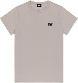 Dalix Butterfly Short Sleeve Classic Cotton Tee in Mushroom at Nordstrom, Size Xx-Large