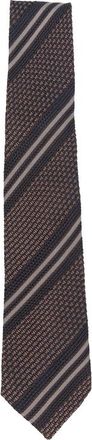 Tagliatore Diagonal-stripe Waffle-knit Tie