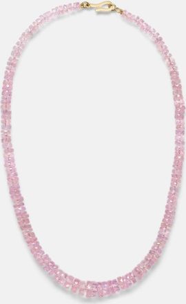 Ileana Makri 18kt gold beaded necklace with morganites