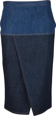 Fendi Rokken, Dames, Blauw, M, Denim, Longuette Denim Rok