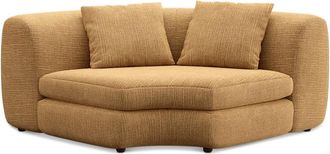 Castlery Fable Corner Sofa Customized, Caramel Washed Chenille, Machine Washable, Ultra Deep Seats for Sofas, Castlery