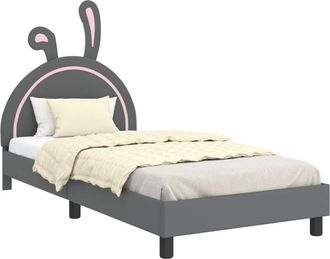 vidaXL Cama Para Ni&ntilde;os Con Cabecero Gris Claro 80 X 200 Cm Pu Vidaxl