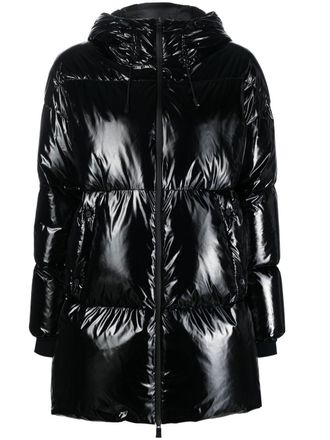 Herno high-shine puffer jacket - women - Polyamide/Polyester/Polyurethane/Polytetrafluoroethylene (PTFE)/Polyamide/Feather Down - 50 - Black