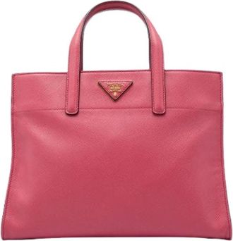 Prada Pre-owned Saffiano Satchel - Dames - Vintage Shopper - Roze - ONE Size - Leer - Vintage