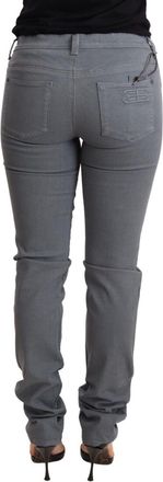Ermanno Scervino Womens Gray Low Waist Skinny Slim Trouser Cotton Jeans