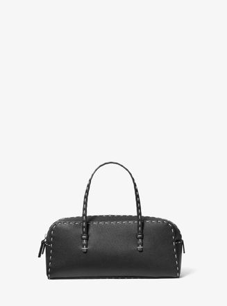 Michael Kors Roberta Hand-Stitched Pebbled Leather Satchel