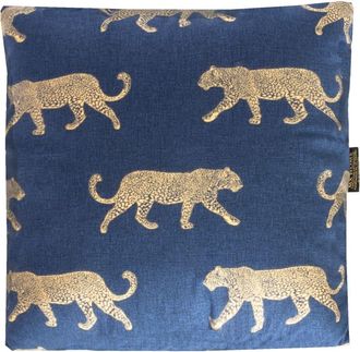MX HOME Coj&iacute;n de algod&oacute;n azul con tigres