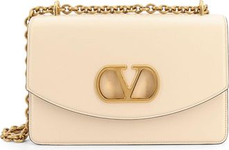 Valentino Garavani Vain Leather Shoulder Bag With Vlogo Signature Detail