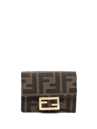 Fendi FF-logo pattern wallet - Brown