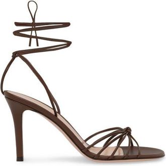 Gianvito Rossi Gwyneth 85 Sandals in Brown Nappa at Nordstrom, Size 35.5