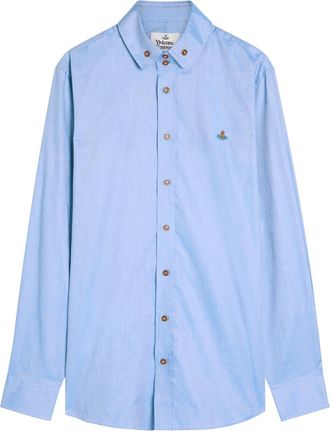 Vivienne Westwood Krall Logo-embroidered Cotton Shirt - Blue - 52 (IT52 / XL)
