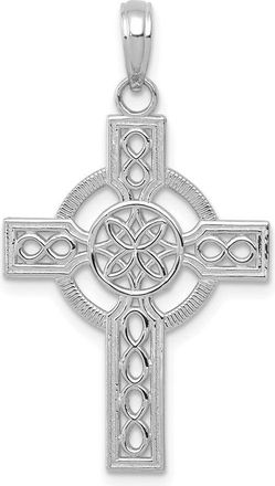 Diamond2Deal 14k Gold Diamond-cut Celtic Cross Pendant