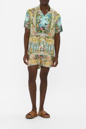 Camilla Short Sleeve Camp Collared Shirt Tales Of Topkapi Palace at Nordstrom, Size Medium Au