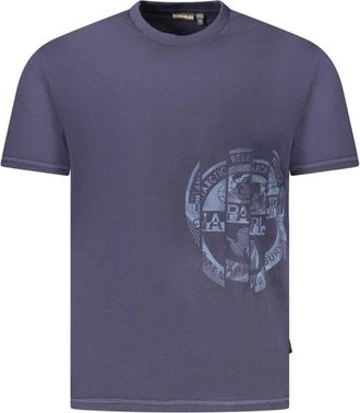 Napapijri Tops, Heren, Blauw, S, Katoen, Cotton Crew Neck T-Shirt