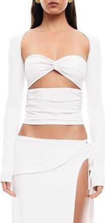 Lioness Soleil Cutout Long Sleeve Top in Blush at Nordstrom Rack, Size X-Large