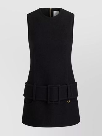 Patou mini dress with wide belt detail