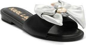 Karl Lagerfeld Ciaran Slide Sandal in Black/Silver at Nordstrom Rack, Size 8.5